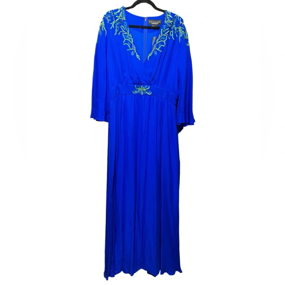Sachin & Babi Isadora Silk Embellished Flowy
Gown in Cobalt Blue (F29G16 - 430) - Picture 2 of 8